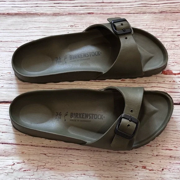 Birkenstock Madrid Essentials Eva Sandals in Khaki Sz 36 Sz 5-5-5 - Picture 11 of 16